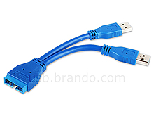 USB 3.0 20-Pin Header Female to USB 3.0 Type-A Male Short Cable