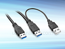 Dual Power USB 3.0 A Male to USB 3.0 A Male Cable