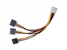 IDE Male (4-pin) to 3 x SATA Female Power Cable