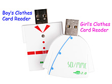 8 in 1 Mini Card Reader (Clothes in Shape)