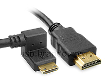 Mini HDMI Male 90° Angled to HDMI Male Cable