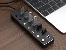 USB 3.0 Aluminum 7-Port Hub with On/Off Switch