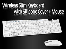 Wireless Slim Keyboard with Silicone Cover + Mouse