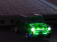 USB Mini Cooper Flash Drive (Green with White Stripes)