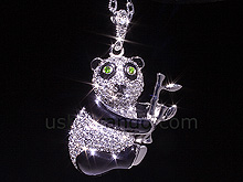 USB Jewel Panda Necklace Flash Drive