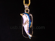 USB Jewel Dolphin Necklace Flash Drive