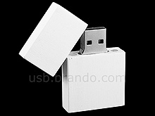 USB White Wooden Flash Drive