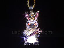 USB Jewel Rabbit with Carrot Necklace Flash Drive