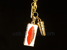 USB Jewel Lip Keychain Flash Drive