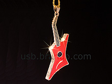 USB Metallic Guitar Necklace Flash Drive