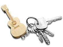 USB Wooden Guitar Keychain Flash Drive