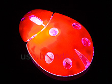 USB Ladybug Flashing Optical Mouse