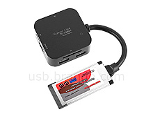 Express Card to USB 3.0 4-Port Hub + Card Reader Combo