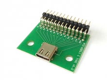 Type-C Test Female + PCB Board with Pin Header