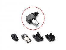 microUSB Male Shell with Horizontal 90° (4pcs Standard) (13 x 10mm)