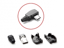 microUSB Male Shell with Horizontal 90° (4pcs Standard) (16 x 9mm)