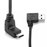 USB 3.1 Type-C Male (Vertical 90°) to USB 3.0 A Male Cable (Right Horizontal 90°)