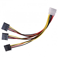 IDE Male (4-pin) to 3 x SATA Female Power Cable