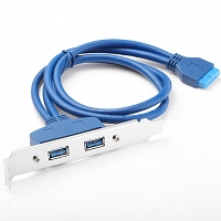 USB 3.0 20-Pin Header to USB 3.0 2-Port Hub Bracket