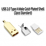 USB 2.0 Type A Male Gold-Plated Shell (3pcs Standard)