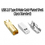 USB 2.0 Type B Male Gold-Plated Shell (3pcs Standard)