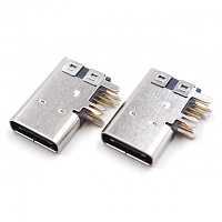 USB 3.1 Type C Female DIP Connector (Horizontal 90°)