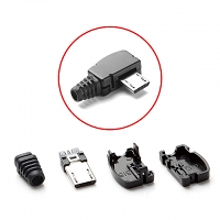 microUSB Male Shell with Horizontal 90° (4pcs Standard) (16 x 9mm)