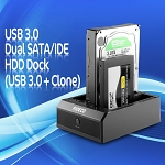 USB 3.0 Dual SATA/IDE HDD Dock (USB 3.0 + Clone)