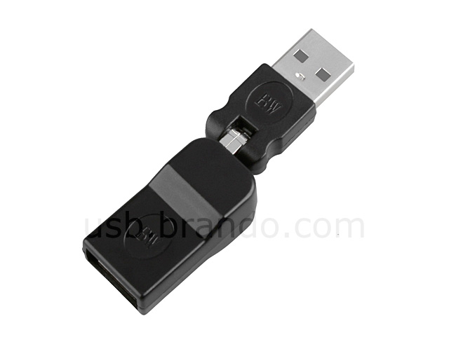 360° x 360° USB A Male to USB B Female Adapter