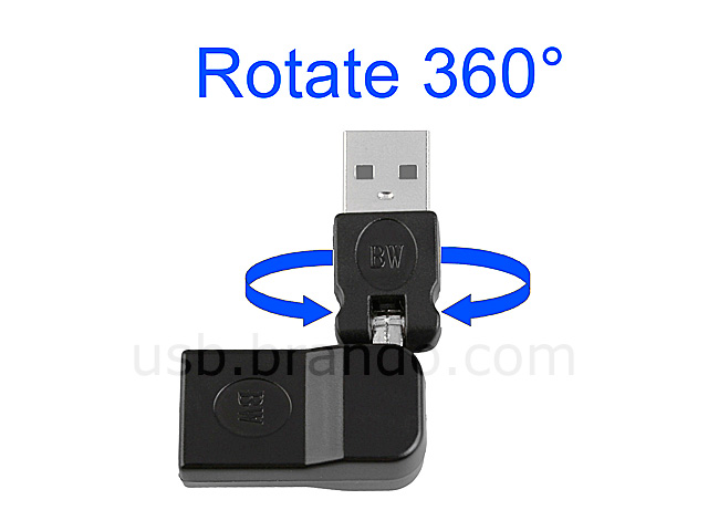 360° x 360° USB A Male to USB B Female Adapter