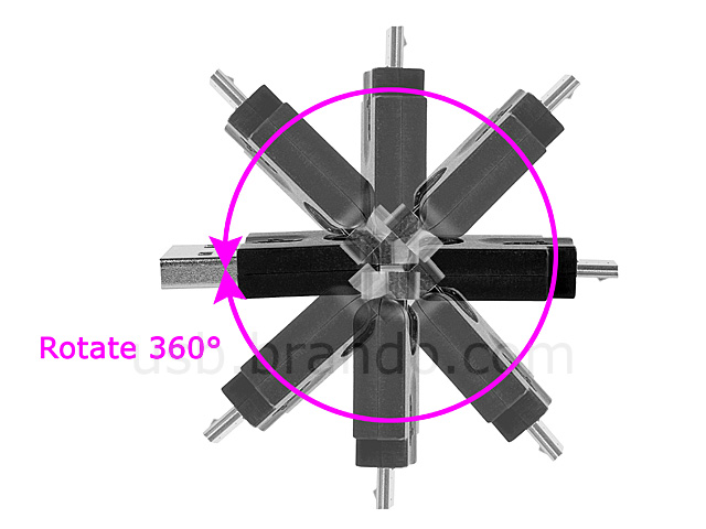 360° x 360° USB A Male to Micro-B Male Adapter