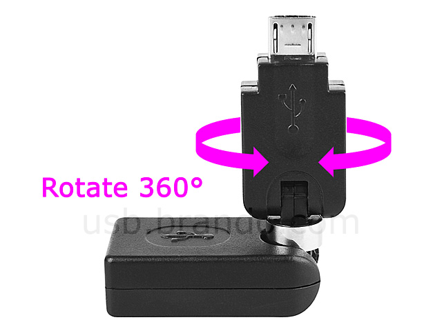 360° x 360° USB A Female to Micro-B Male Adapter