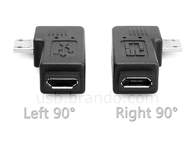 Micro-B Male to Micro-B Female Adapter (Horizontal 90°)