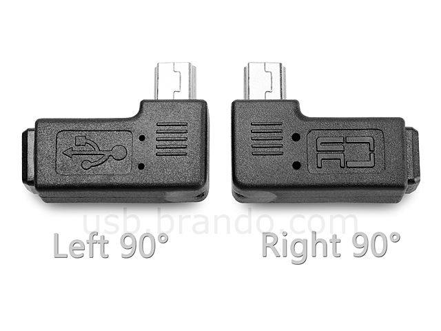 Mini-B 5-pin Male to Mini-B 5-pin Female Adapter (Horizontal 90°)