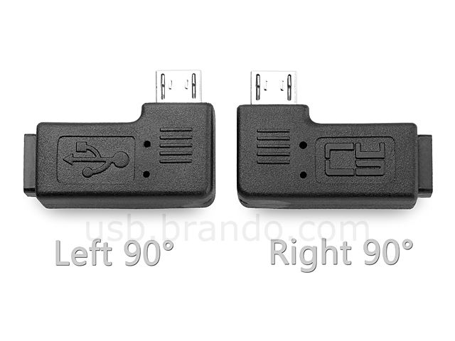 Micro-B Male to Mini-B 5-pin Female Adapter (Horizontal 90°)