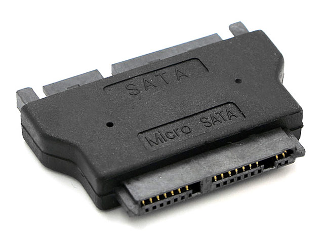 micro SATA (7+9-pin) Female to SATA 22-Pin Male Adapter