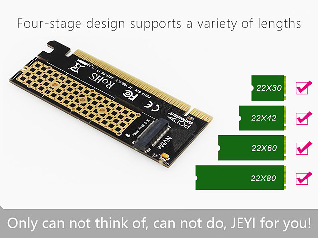 M.2 NVMe SSD NGFF To PCIE 3.0 X16 Adapter M Key Interface Card