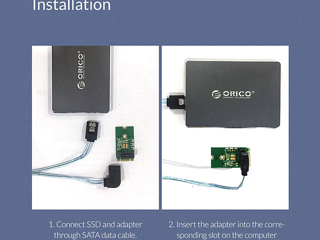 SATA 7-Pin to M.2 NGFF Adapter (Vertical Type)