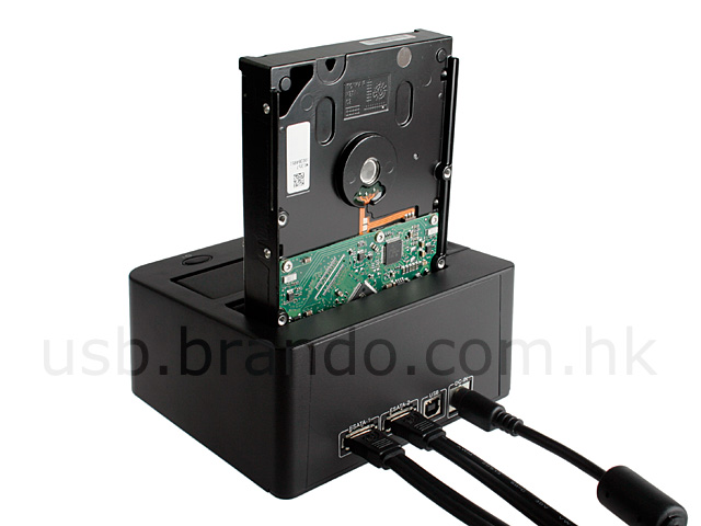 2.5" and 3.5" SATA Double HDD Dock (USB + eSATA)