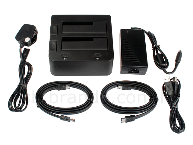 2.5" and 3.5" SATA Double HDD Dock (USB + eSATA)