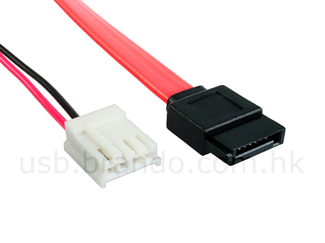 Slimline SATA with 4-pin Mini-plug Power 2-in-1 Cable