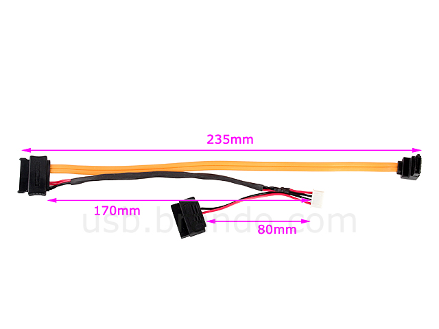 Slimline SATA with 4-pin Mini-plug/SATA Power 2-in-1 Cable