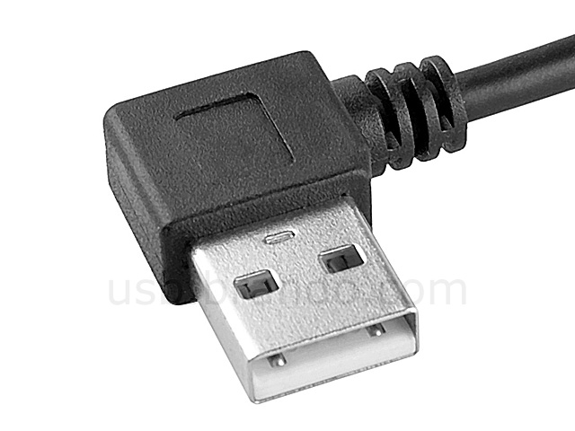 USB 2.0 A Male to Mini-B 5-pin Male Short Cable (90°)