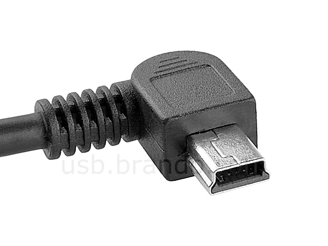 USB 2.0 A Male to Mini-B 5-pin Male Short Cable (90°)