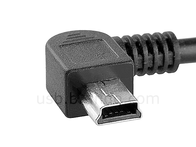 USB 2.0 A Female to Mini-B 5-pin Male Short Cable (90°)