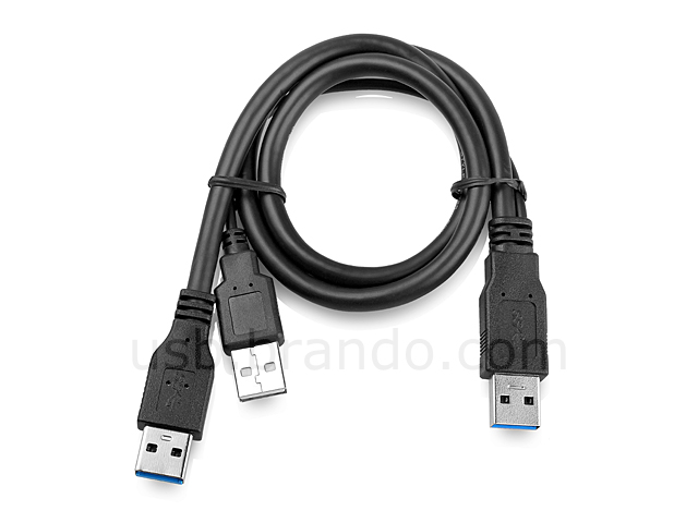 Dual Power USB 3.0 A Male to USB 3.0 A Male Cable