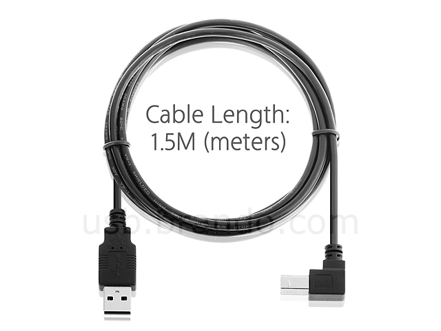 USB A Male to USB B Male (90°) Cable