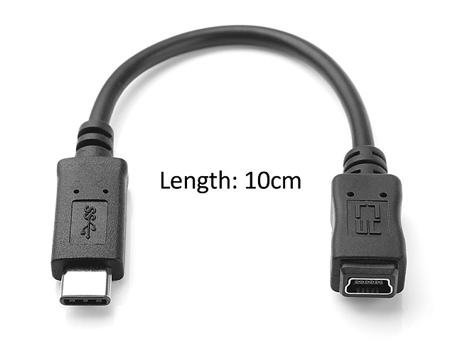 USB 3.1 Type-C Male to Mini-B 5-pin Female Short Cable