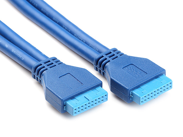 USB 3.0 20-Pin Header Male to USB 3.0 20-Pin Header Male Cable