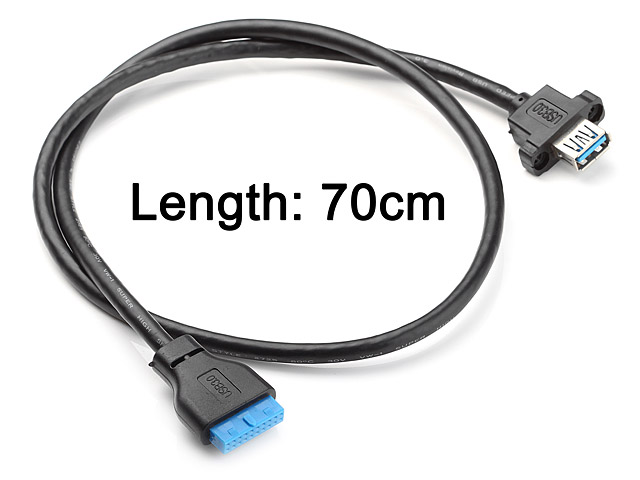 USB 3.0 20-Pin Header Male to USB 3.0 Type-A Female Cable II